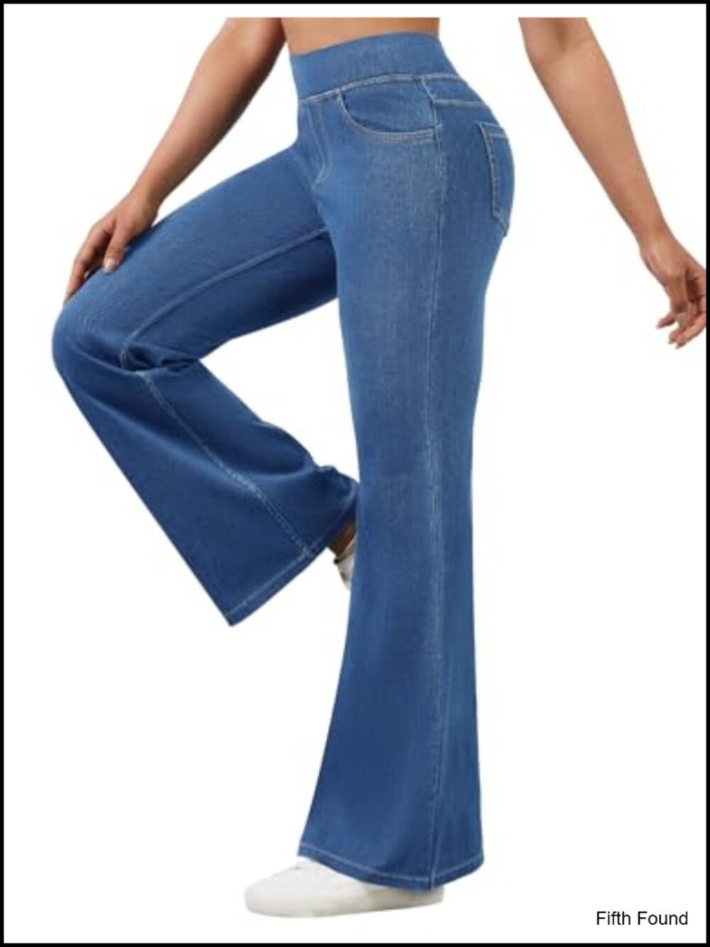 Stretchy Flare Jeans for Women High Waist Pull On Tummy Control Bootcut Jeans